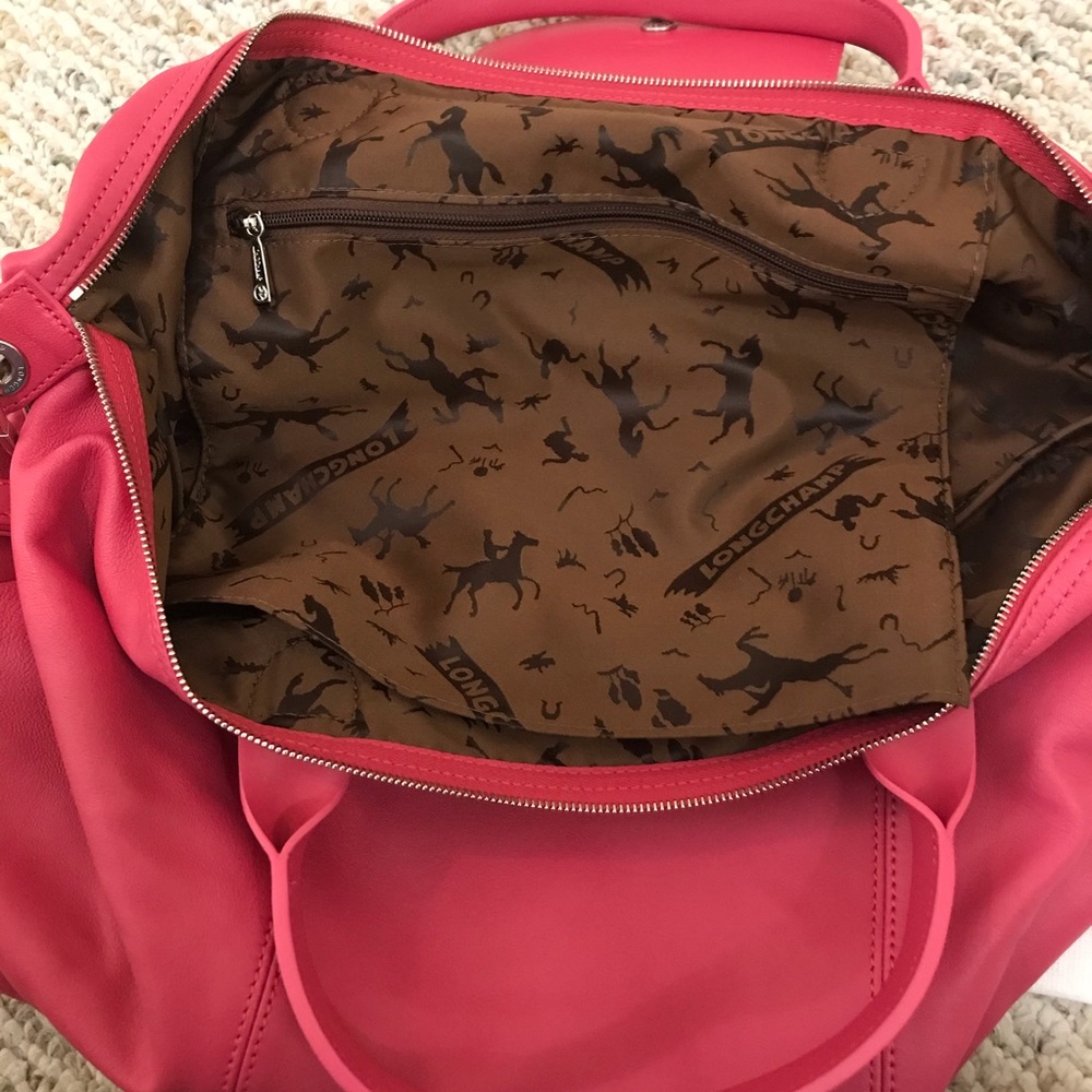 🆕 Longchamp large pink leather satchel bag - Picture 10 of 11